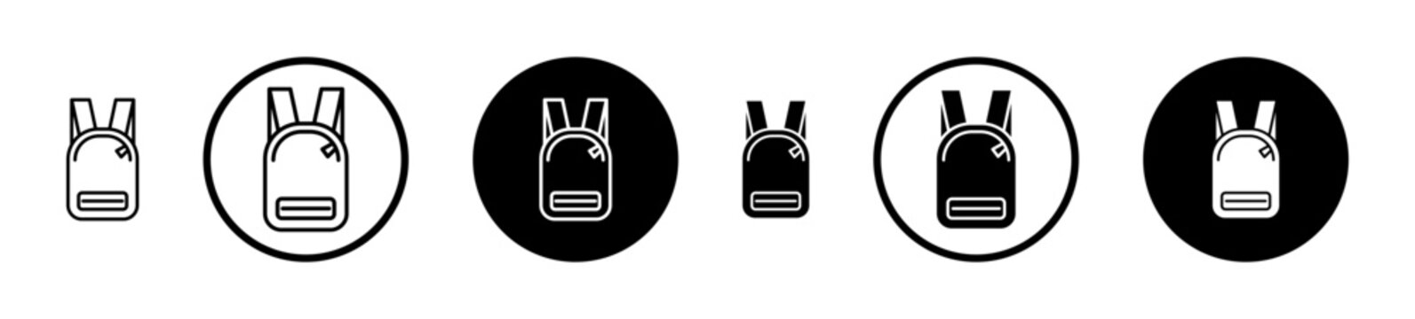 Backpack icon filled flat and line versions