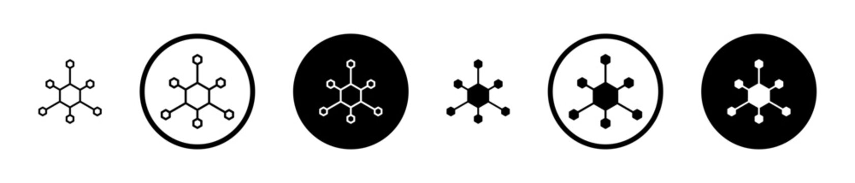 Chart connected icon filled flat and line versions