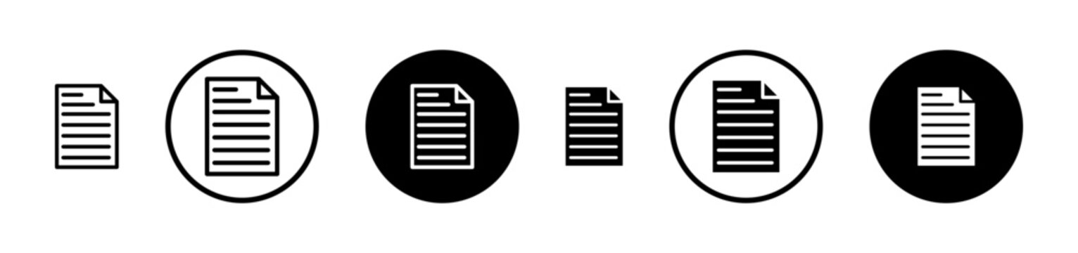 Document icon filled flat and line versions