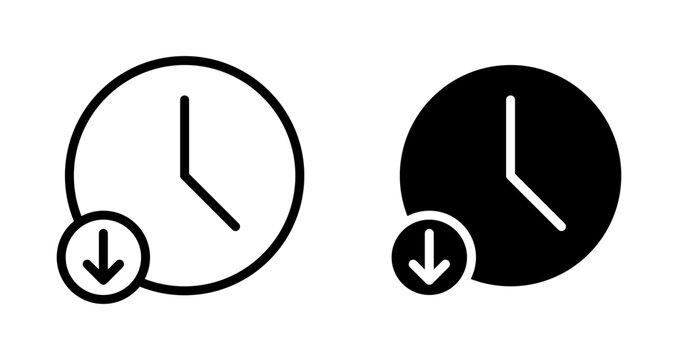 Down time icon filled flat and line versions
