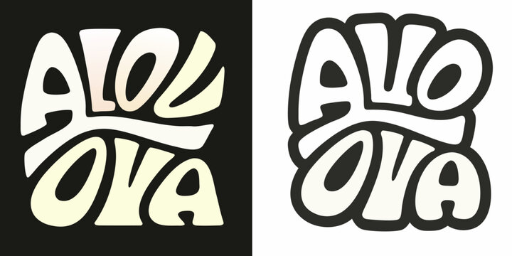 Aloha Typography Retro styled Vector Illustration With Contrasting Backgrounds