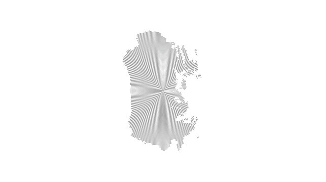 Belize Map Minimal State Illustration Art Spiral Icon Geography Background Decorative Geometric Area Boundary Graphic Monochrome