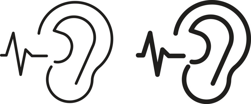 Otitis icon collection. Minimal icon and symbol
