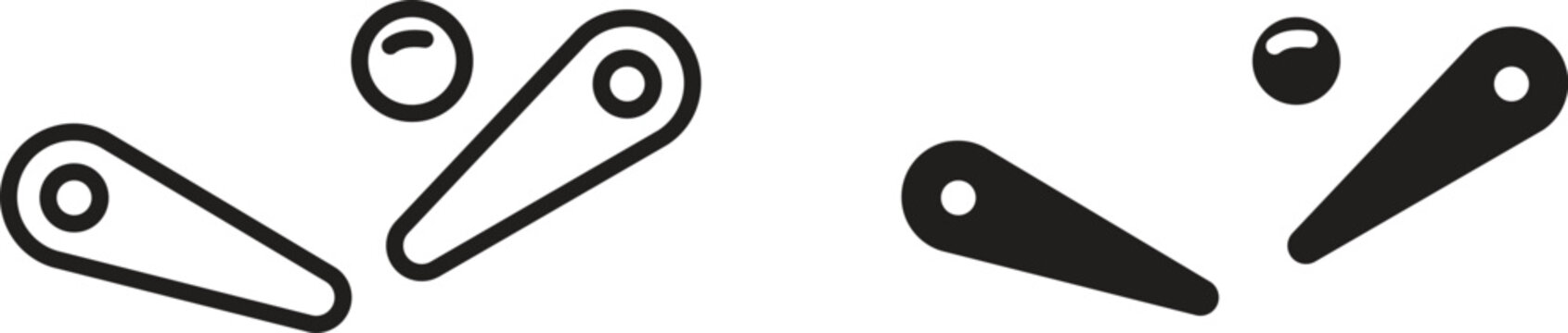 Pinball icon collection. Minimal icon and symbol