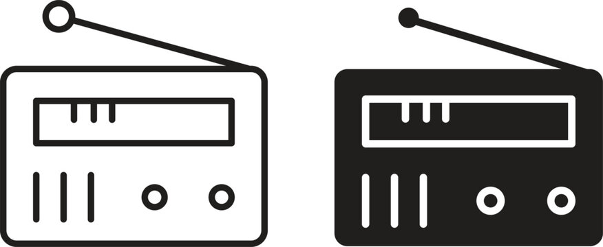Radio icon collection. Minimal icon and symbol