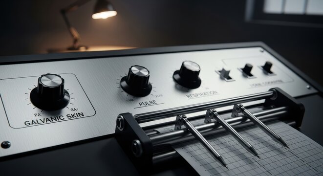 Professional Polygraph Machine Close-up with Recording Pens and Contro