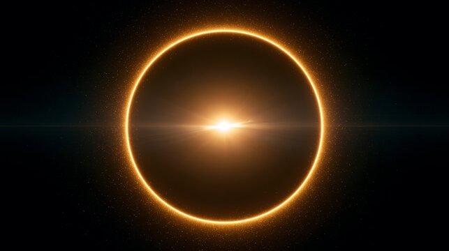 Abstract Cosmic Light Ring on Dark Background with Bright Central Flare