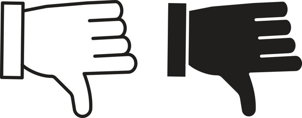 Thumb down icon collection. Minimal icon and symbol © mila