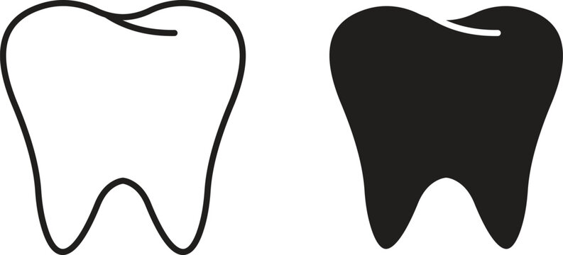Tooth icon collection. Minimal icon and symbol