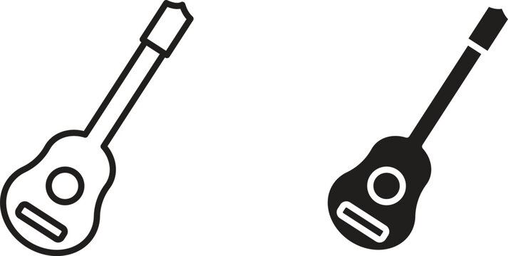 Ukulele icon collection. Minimal icon and symbol