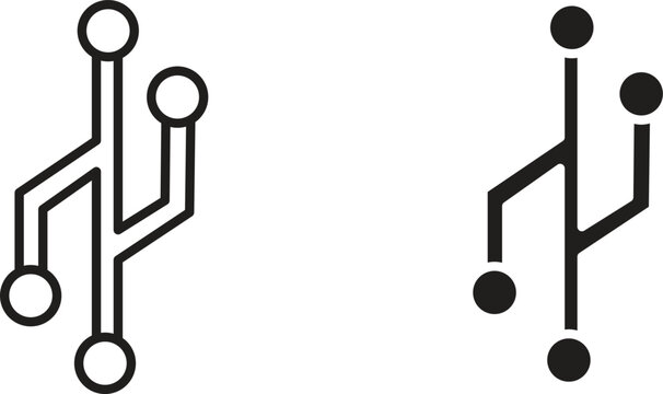 Version control icon collection. Minimal icon and symbol