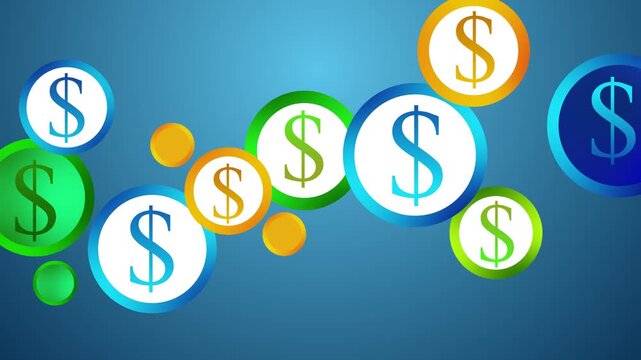 Dollar sign coins background animation