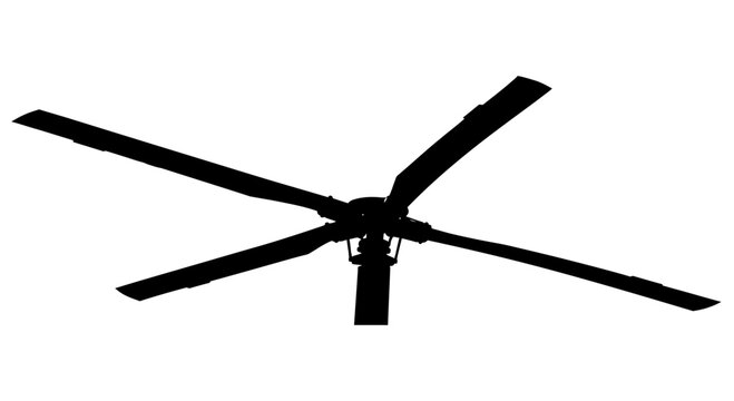 A large helicopter hovers in the air with its rotors spinning rapidly d2 50