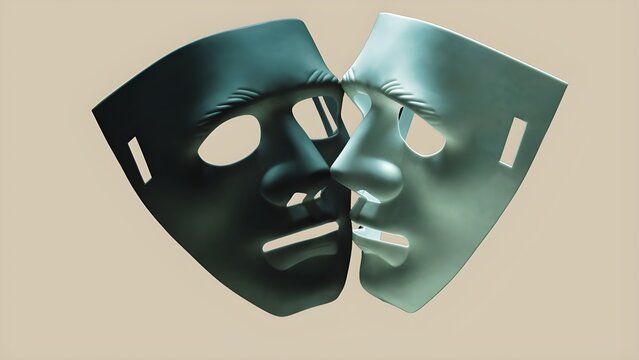 White Theatrical Masquerade Mask Isolated on Black Background with Mystery Carnival Drama and Venetian Costume Concept