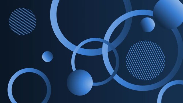 Abstract geometric rings on gradient background animation