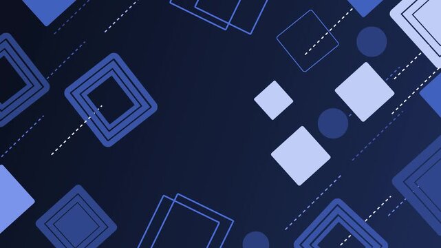 Abstract geometric background with overlapping squares and circles animation