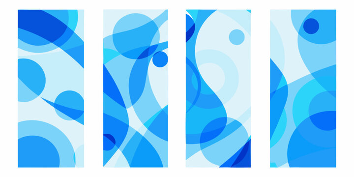 Abstract Blue Shapes Pattern On White Background