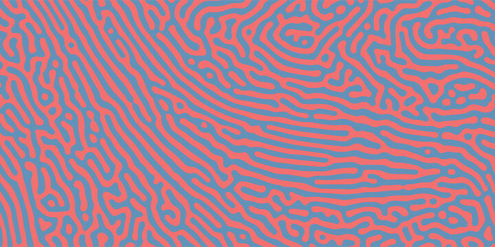 Coral and blue abstract micro organic pattern design background with playful texture