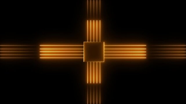 Animated dash circuit neon animation. Concept animation of turning on of dash. Futuristic circuit board animation. electronic Data circuit board animation. High tech cyber Artificial Intelligence.4k