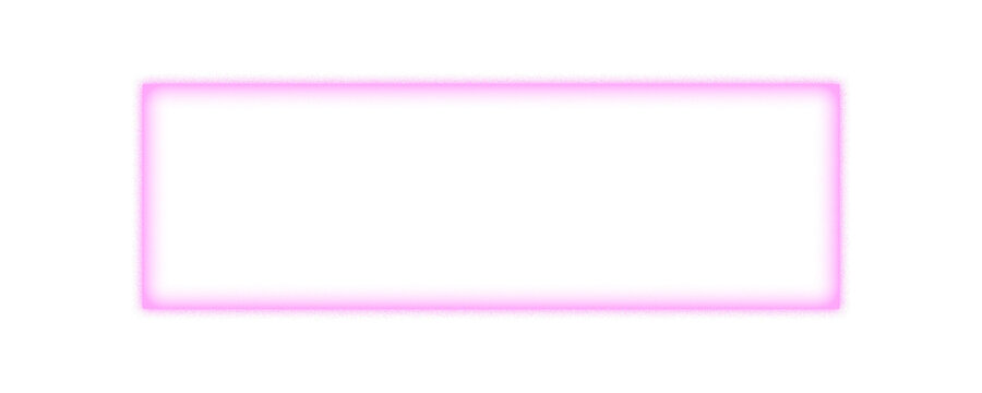 Glowing pink rectangle on isolated transparent background for design