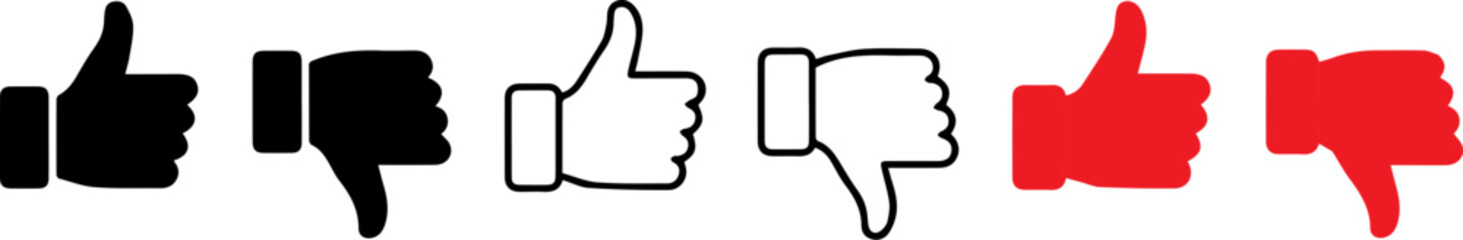 Thumbs up and thumbs down icon set © Sohel