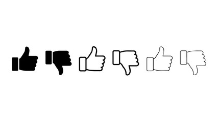 Thumbs up and thumbs down icon set. © Sohel