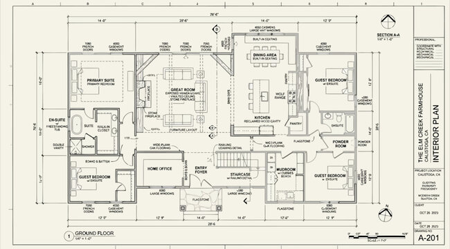 Architectural floor plan for a modern residential house design