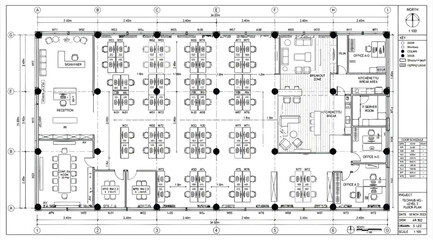 Architectural floor plan of a modern office space layout © Saharia