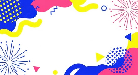 Fototapeta premium Dynamic and playful abstract design for celebrations with bright colors and creative shapes.
