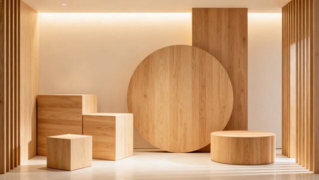 Modern wooden interior design