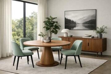 Fototapeta premium Modern dining room with elegance.