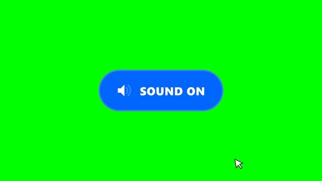 Animation of turning on sound button isolated on green screen best for video editors, website UI designs, and social media content.