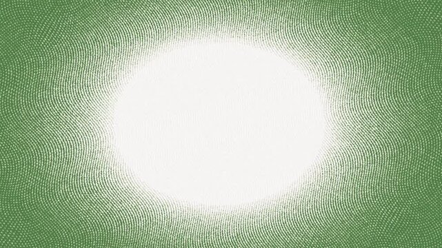 White circle gradually expands on green halftone background