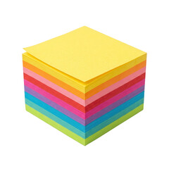 Fototapeta premium Vibrant Stack of Multicolored Sticky Notes