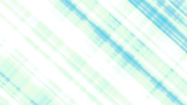 Diagonal blue and light green halftone stripes on white background