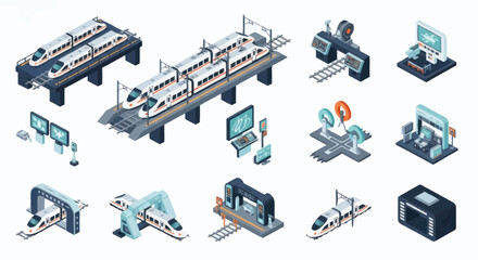 Modern High Speed Train Technology and Infrastructure Collection. © Dono