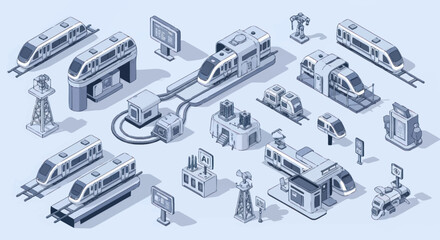 Futuristic transportation system with high speed trains and stations. © Dono