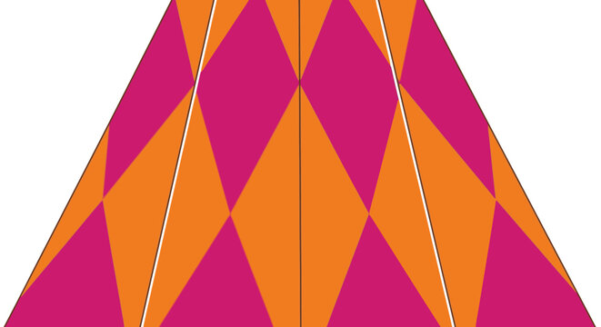 Vibrant Pink Orange Geometric Pattern Triangle Shape