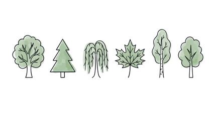 Minimalist Tree Species Icon Set © Mardiyo