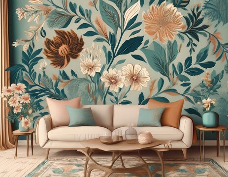 subtle floral motifs woven into a calming interior design pattern pattern pretty