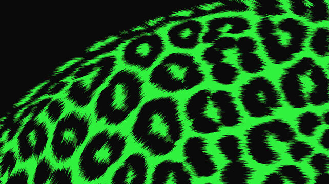 Leopard print pattern with vibrant green and black coloration a detailed vector illustration animal skin jaguar wildlife feline spots rosettes texture