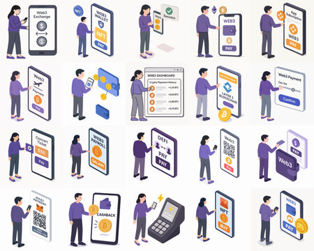Isometric Digital Transaction Collection for Mobile Payment and Online Shopping Experience