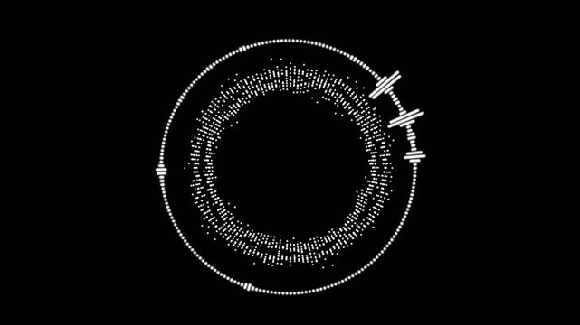 Audio frequency sound waves  graphic circular loop of rhythmic , audio spectrum visualizer 4k Element in transparent background