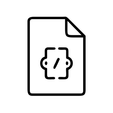 Coding file icon outline programming code document symbol technology development