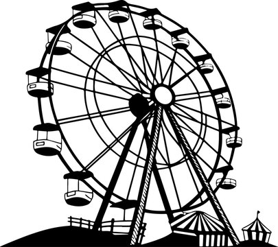 Vintage Ferris wheel silhouette