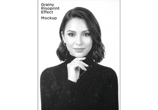 Grainy Risoprint Photo Effect Mockup
