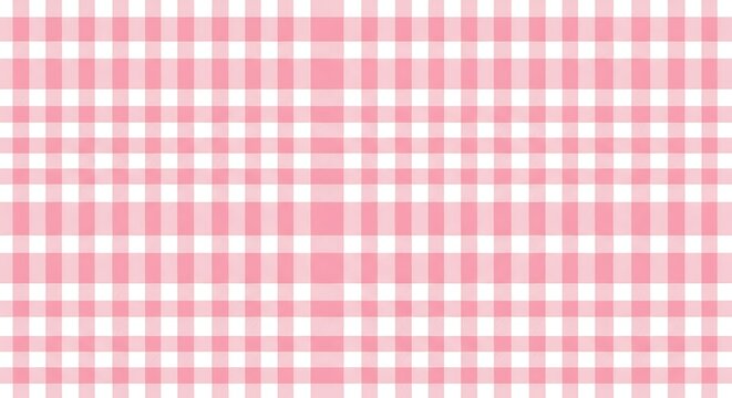 Soft pink and white checkered pattern, classic gingham textile, comforting and charming