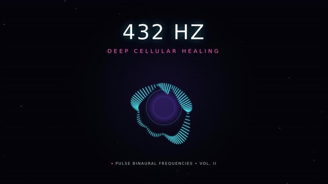 Abstract illustration of 432 Hz frequency for deep cellular healing  