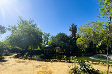 Fototapeta premium Landscape of Maria Luisa park in Seville, Spain