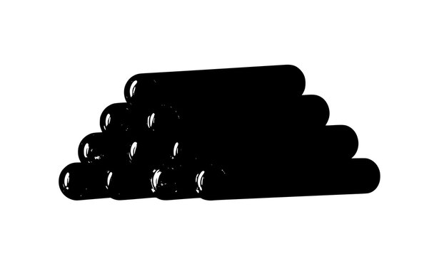 Cartoon Style Wooden Log Stack Icon for Forestry and Lumber Industry Vector Illustration
